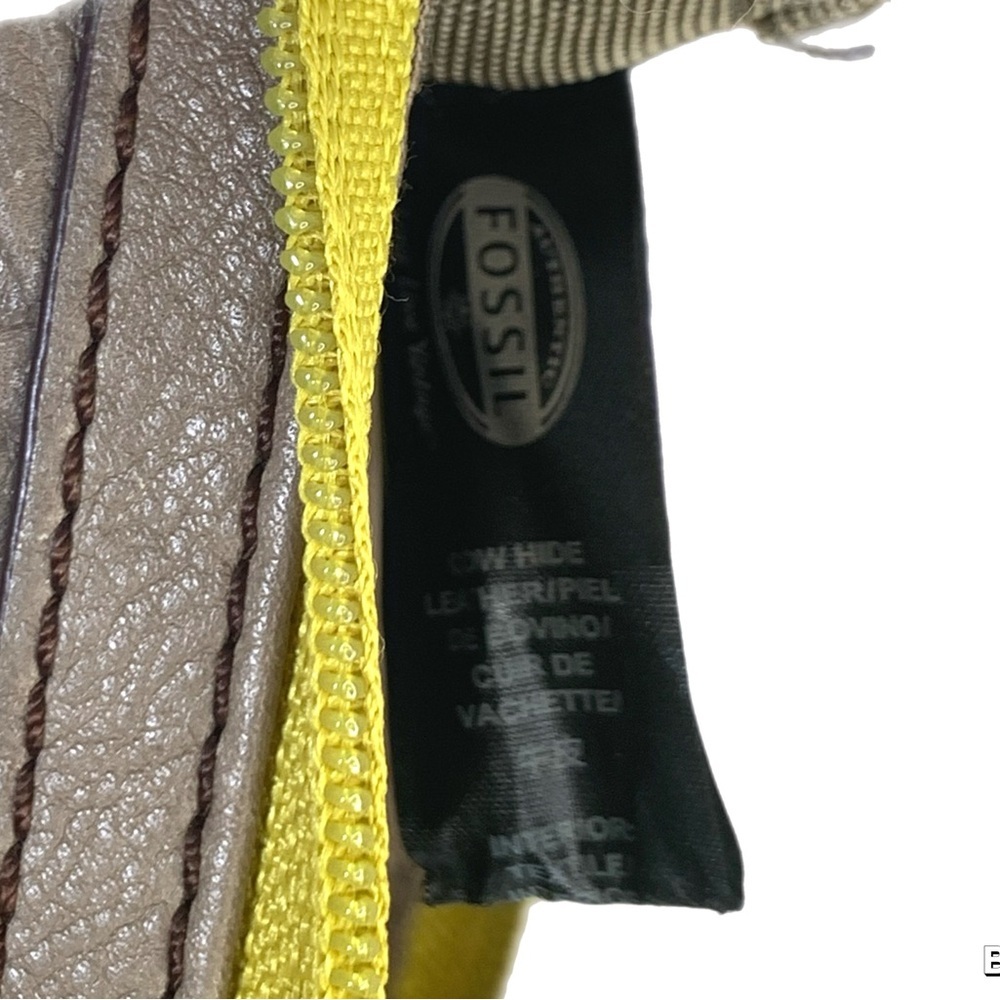 Fossil Taupe and Yellow Embossed Wristlet - Picture 5 of 6